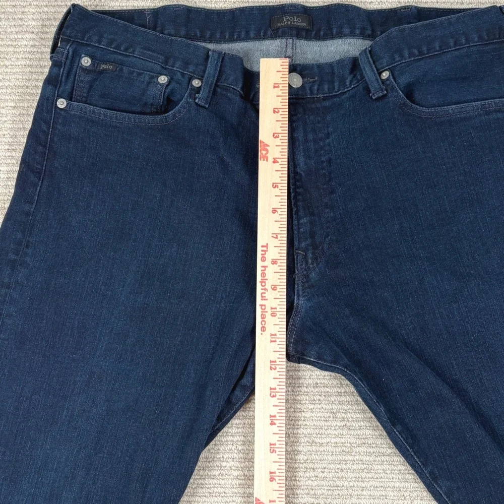 Polo Ralph Lauren Varick Slim Straight Jeans Men 40x32 Blue Denim Preppy Classic